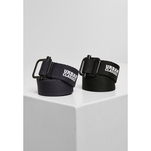 Urban Classics Industrial canvas belt 2 packs black/navy Slike