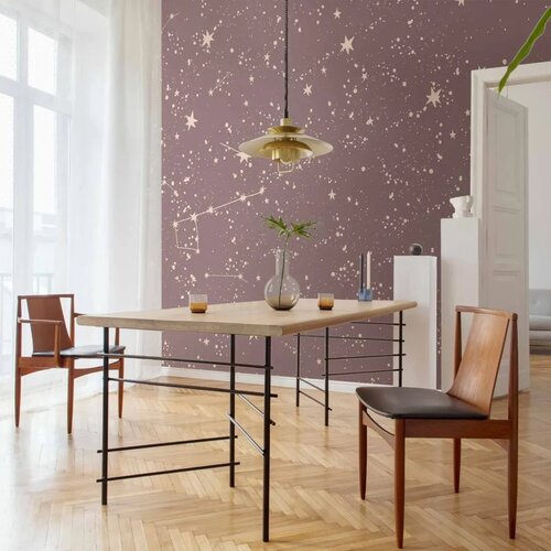  Foto tapeta - Night Sky - Artistic Constellations and Stars in Pastel Shades 200x140 Vodootporna Slike