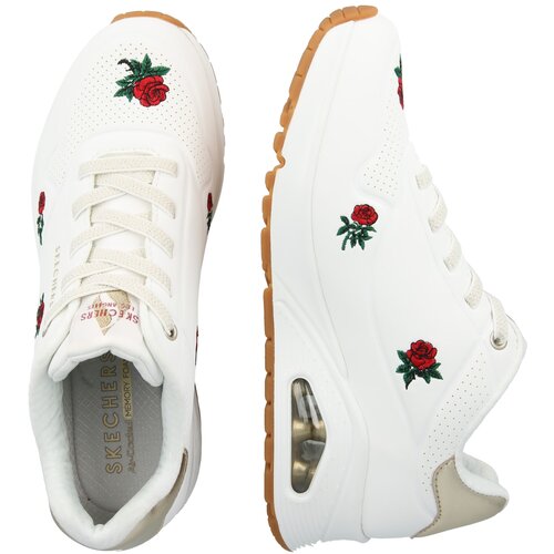 Skechers Niske tenisice &amp;#039;UNO - CHAMPAGNE &amp;amp; ROSES&amp;#039; zlatna / tamno zelena / tamno crvena / bijela Slike