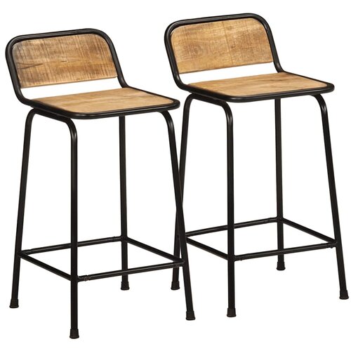 vidaXL barski stoli 2 kosa 46x35,5x80 cm Masivni les Grobo Mango Cene