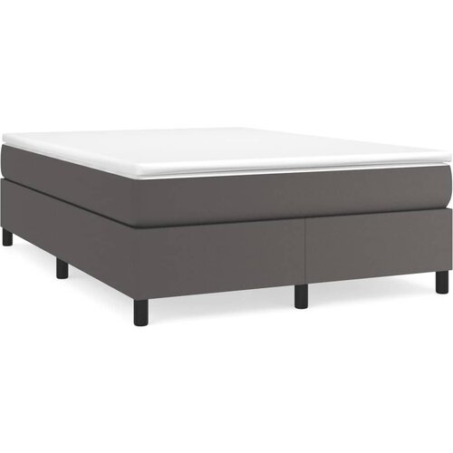  Okvir za krevet s oprugom sivi 140x200 cm od umjetne kože Slike