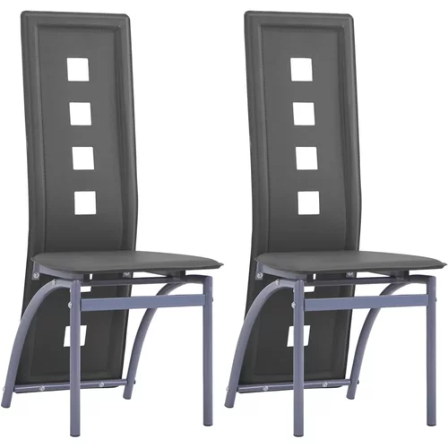  Blagovaonske stolice od umjetne kože 2 kom sive