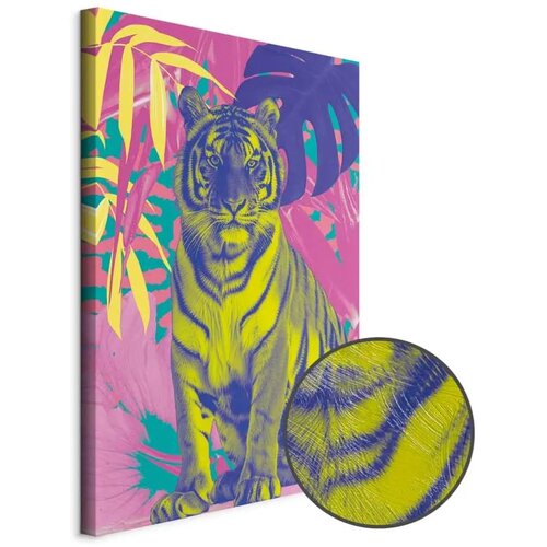  Slika - Colorful Tiger - Intense Colors of a Tiger Surrounded by Tropical Plants 20x30 Premium Print Cijene