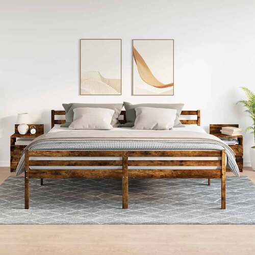  Noćni ormarići 2 kom s 2 ladice dimljeni hrast 40x33x60 cm Slike