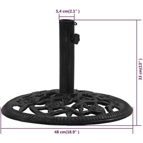 VidaXL Stalak za suncobran crni 48 x 48 x 33 cm od lijevanog željeza Slike