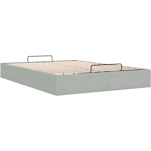 vidaXL Otomanski posteljni okvir brez vzmetnice Svetlo siva 140x200 cm Cene
