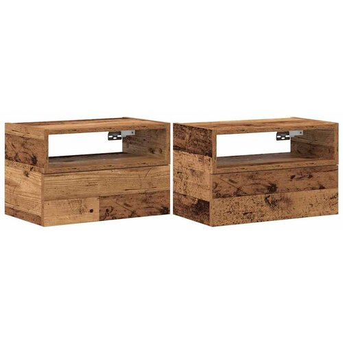 Maison Chic Stenski Dvo delni komplet Nočne omarice - Nočne mize starinski les 45x26x28,5 cm, (21688918) Slike
