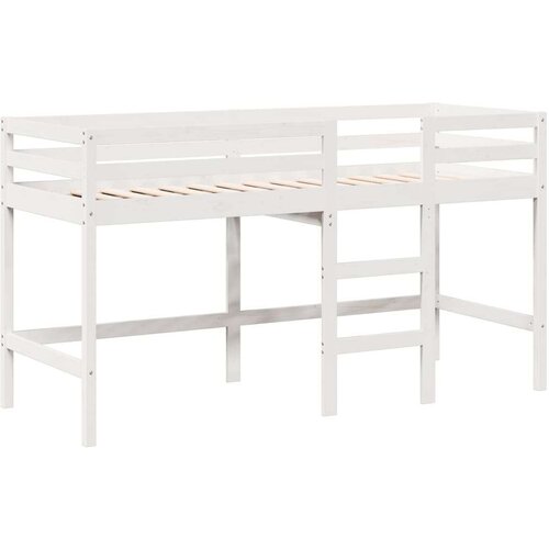 VidaXL Krevet na kat s ljestvama i krovom bijeli 80x200 cm od borovine Slike