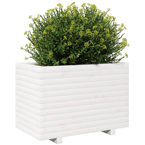  Vrtna sadilica bijela 70x40x49,5 cm od masivne borovine Slike