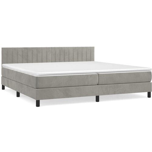 Maison Chic Box spring postelja - Vzmetna postelja z vzmetnico svetlo siva 200x200 cm žamet SL22535, (21891788) Cene