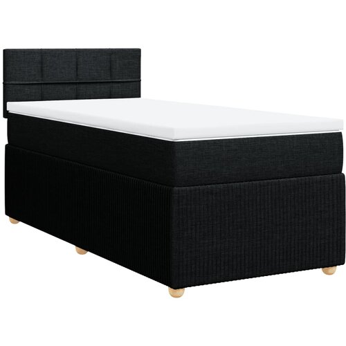 vidaXL Box spring postelja z vzmetnico črna 80x200 cm blago, (21307281) Cene