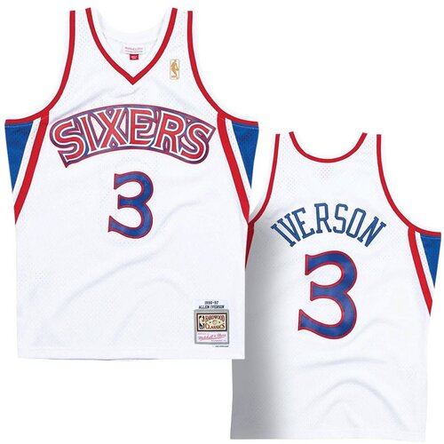 Mitchell And Ness Allen Iverson 3 Philadelphia 76ers 1996-97 Mitchell & Ness Home Swingman dres Cene