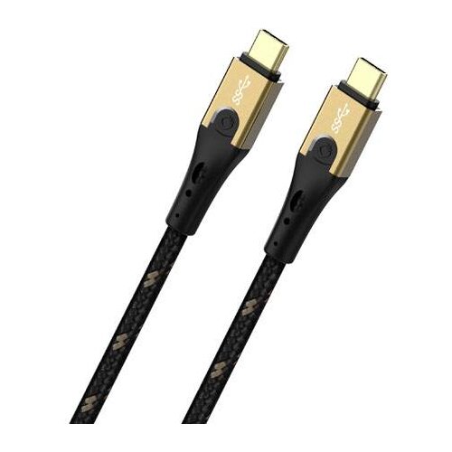 Oehlbach USB kabel USB 3.2 gen. 2 (USB 3.1 gen. 2) USB-C&amp;reg; vtič\, USB-C&amp;reg; vtič 3.00 m črna/zlata D1C9533, (20416232) Slike