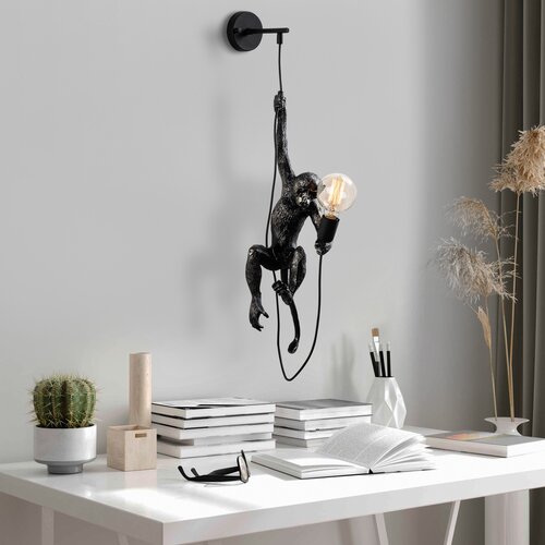 Hanah home zidna lampa E27 socket, crna Slike