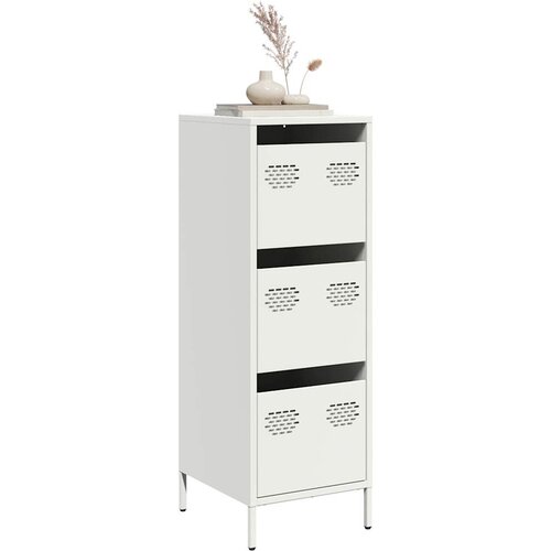 VidaXL Visoka omara bela 39x35x103,5 cm jeklo Slike