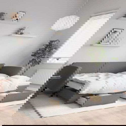  The Living Store Izvlečna dnevna postelja s predali temno siva 100x200 cm blago - Izvlečna Dnevna Postelja, (21441377) Slike
