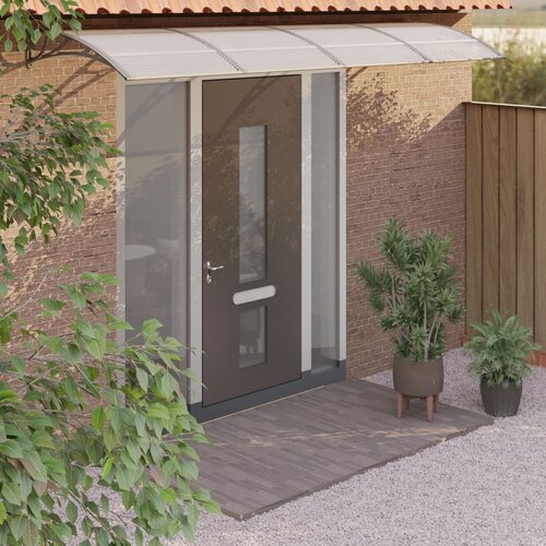 vidaXL Nadstrešnica za vrata siva 400 x 100 cm polikarbonatna Cijene