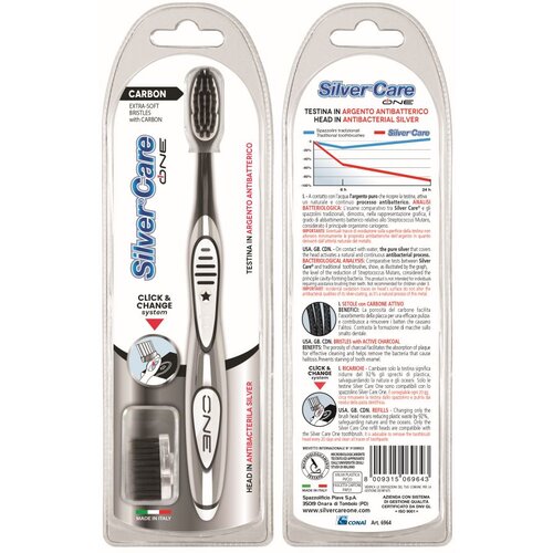 SilverCare Silver Care One White black, 1 zobna ščetka + 1 nadomestni nastavek, (21652912) Cene