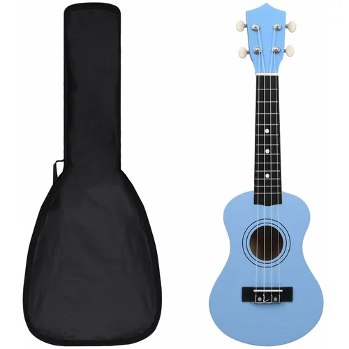 vidaXL Otroški ukulele soprano s torbo baby moder 21"