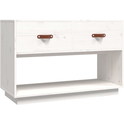Maison Chic TV omarica - TV stojalo - Televizijska omarica bela 90x40x60 cm trdna borovina, (21699316) Slike