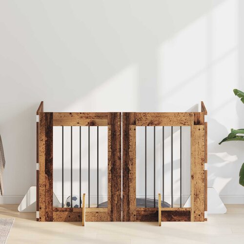  Vrata za pse s postoljem 4 pcs Staro drvo 60 x 80 cm Cene