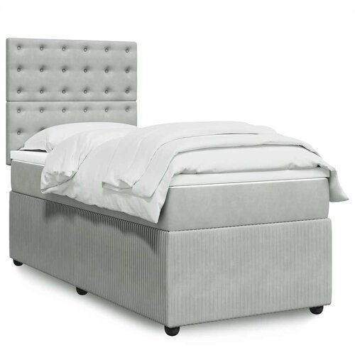  Box spring krevet s madracem svjetlosivi 90x190 cm bar&scaron;unasti Cijene
