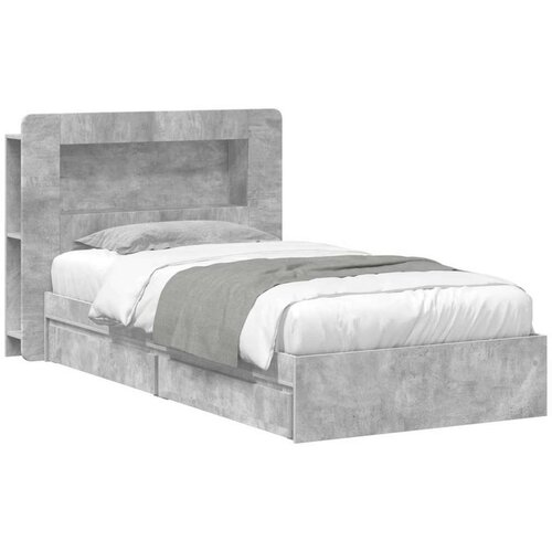  Okvir kreveta s pohranom s ladicama Betonska siva 90 x 190 cm - Betonska siva 90 x 190 cm sa sredi&scaron;njom policom Cijene