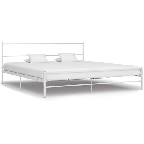  Okvir za krevet bijeli metalni 200 x 200 cm - Bijela 200 x 200 cm Cene