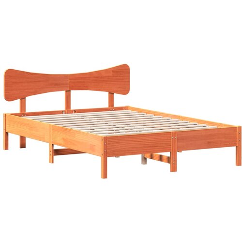 Maison Chic Posteljni okvir - Dvoposteljna postelja - Zakonska postelja brez vzmetnice vo&amp;scaron;čeno rjava 140x200 cm trdna borovina-J2894, (21770229) Slike