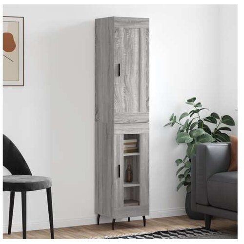 vidaXL Visoka komoda siva sonome 34 5x34x180 cm od konstruiranog drva Cijene