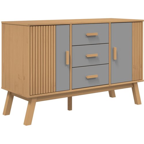 Maison Chic Komoda - Predalnik OLDEN siva in rjava 114x43x73,5cm cm trdna borovina, (21720707) Cene