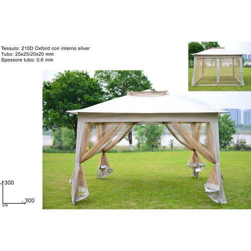 Dueesse Gazebo tenda 3x3m/ bež sa mrežom protiv komaraca Cene