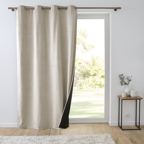 Douceur d int&amp;eacute;rieur Bež žametna izolacijska zavesa 140x260 cm Polarchic &amp;ndash; Slike