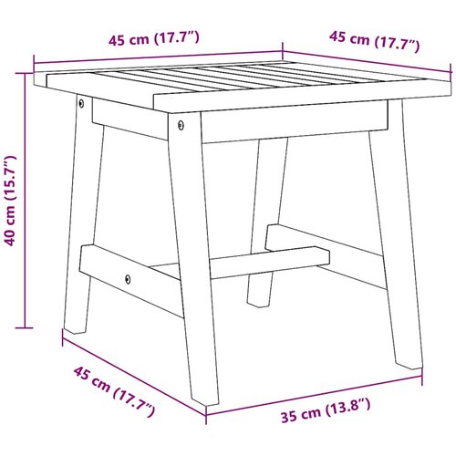  Bocni stol Prirodna nafta 45 x 45 x 40 cm Čvrsto drvo akacije Slike