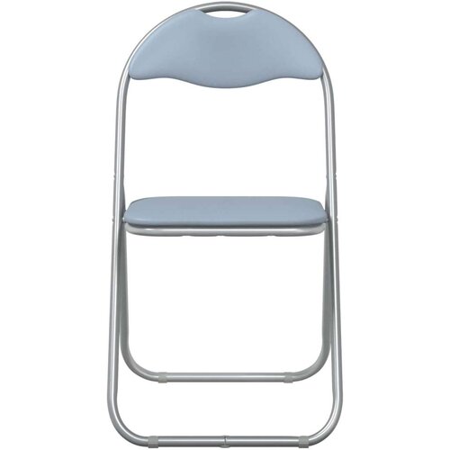  Sklopiva stolica 2 pcs Sivi 48 x 43 5 x 81 cm Lažna koža - Sivi 2 Slike