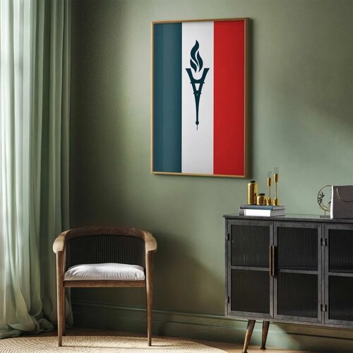  Plakat - French Flag with a Torch 60x90 Zlatni okvir Slike