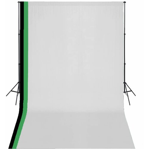 vidaXL Komplet za fotografski studio 3 ozadja iz bombaža in okvir 3x5m Cene