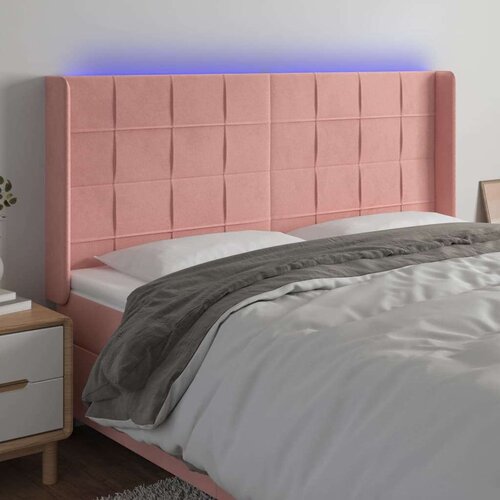  Uzglavlje ružičasto 203x16x118/128 cm baršunasto Cijene