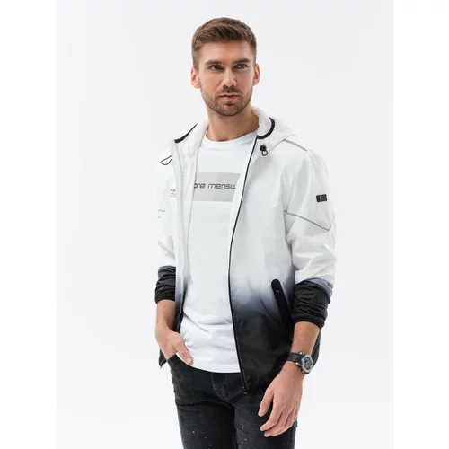 Ombre Men's sports jacket with effect - white and black