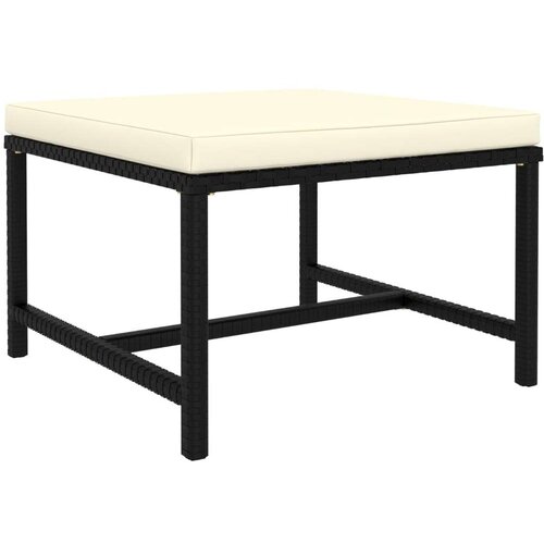 Poli 5-dijelna vrtna garnitura od poliratana s jastucima crna Slike