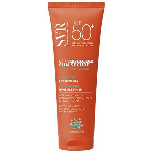 SVR Sun Secure mlijeko za sunčanje Moisturising Invisible Finish Fragrance-Free SPF 50+ 250 ml Slike