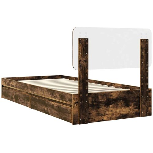  Krevet s od storage s uzglavljem Dimljeni hrast 75 x 190 cm Slike