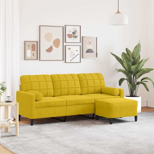  Trosjed s tabureom žuti 180 cm bar&scaron;unasti Cijene