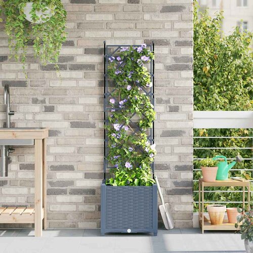  Vrtna saksija Svijetlo siva 40 x 40 x 143 cm Plastika Slike