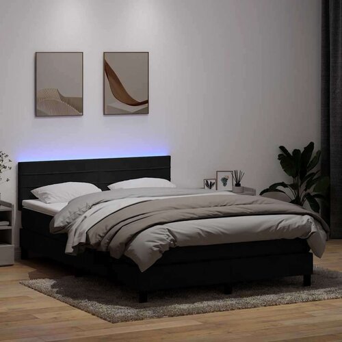 Box spring postelja z vzmetnico črna 160x210 cm žamet, (21793158) Cene