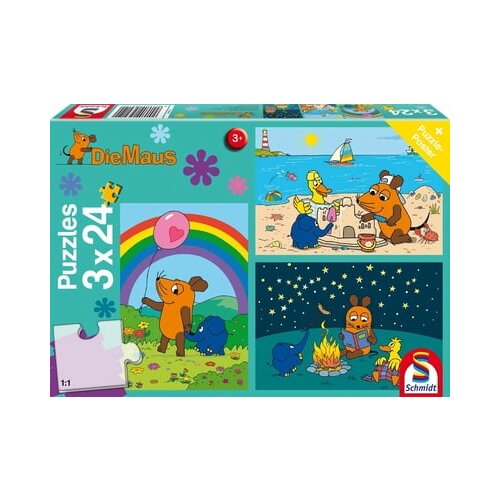 Schmidt Spiele Puzzle - Die Maus - Gute Freunde, 3x24 delov Slike