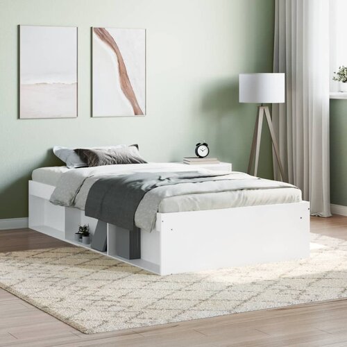 VidaXL Posteljni okvir bel 100x200 cm Slike