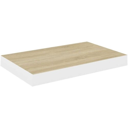 VidaXL Stenske police 2 kosa barva hrasta in bela 50x23x3,8 cm MDF Slike