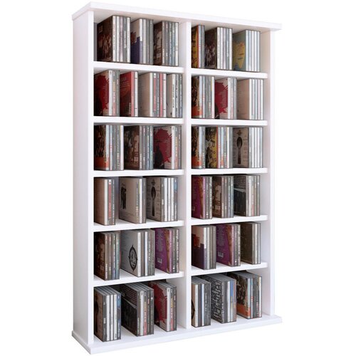 Lesnina XXXL REGAL ZA CD-JE 60/92/18 cm bela Slike