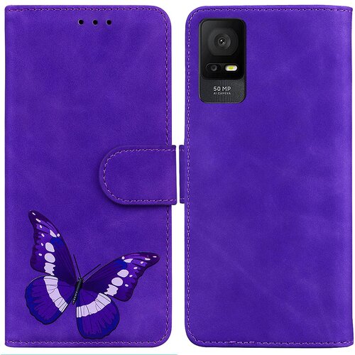 INORCO Za TCL 408 PU usnjena prevleka za denarnico z metuljčkom in preklopnim stojalom, torbica za telefon proti padcem, (22036048) Slike